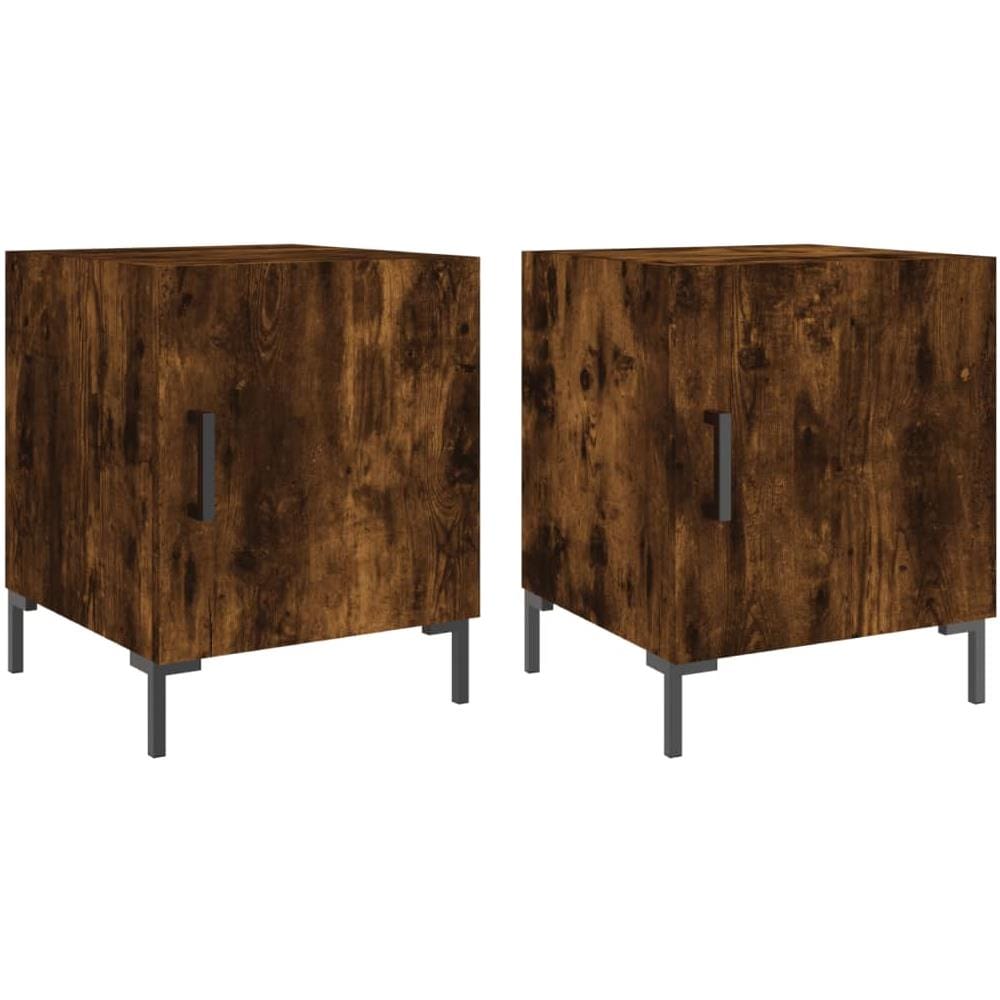 Comodini 2 Pz Rovere Fumo 40x40x50 Cm In Legno Multistrato - Foto 2