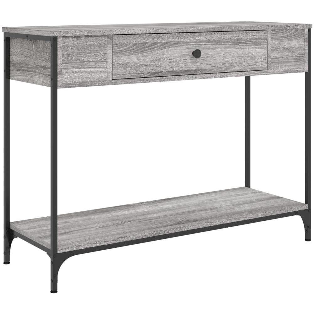 Tavolino Consolle Grigio Sonoma 100x34,5x75cm Legno Multistrato - Foto 2