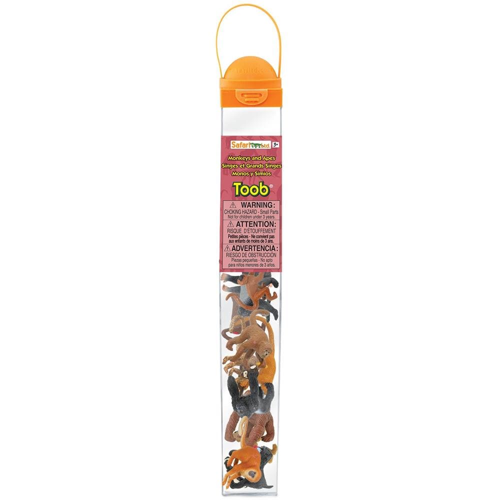 Safari Ltd Apes & Monkeys Toob - 12 Figurine: Babbuino, Orango, Tamarino, Lemure, Gorilla, Mandrillo, Scimpanzé, Scoiattolo, Ragno E Scimmie Lanose - Personaggi Giocattolo Educativi Per Ragazzi, Ragazze E Bambini Dai 3 Anni In Su - Foto 1