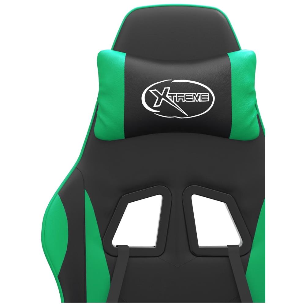 Sedia da Gaming Girevole Nera e Verde in Similpelle - Foto 8