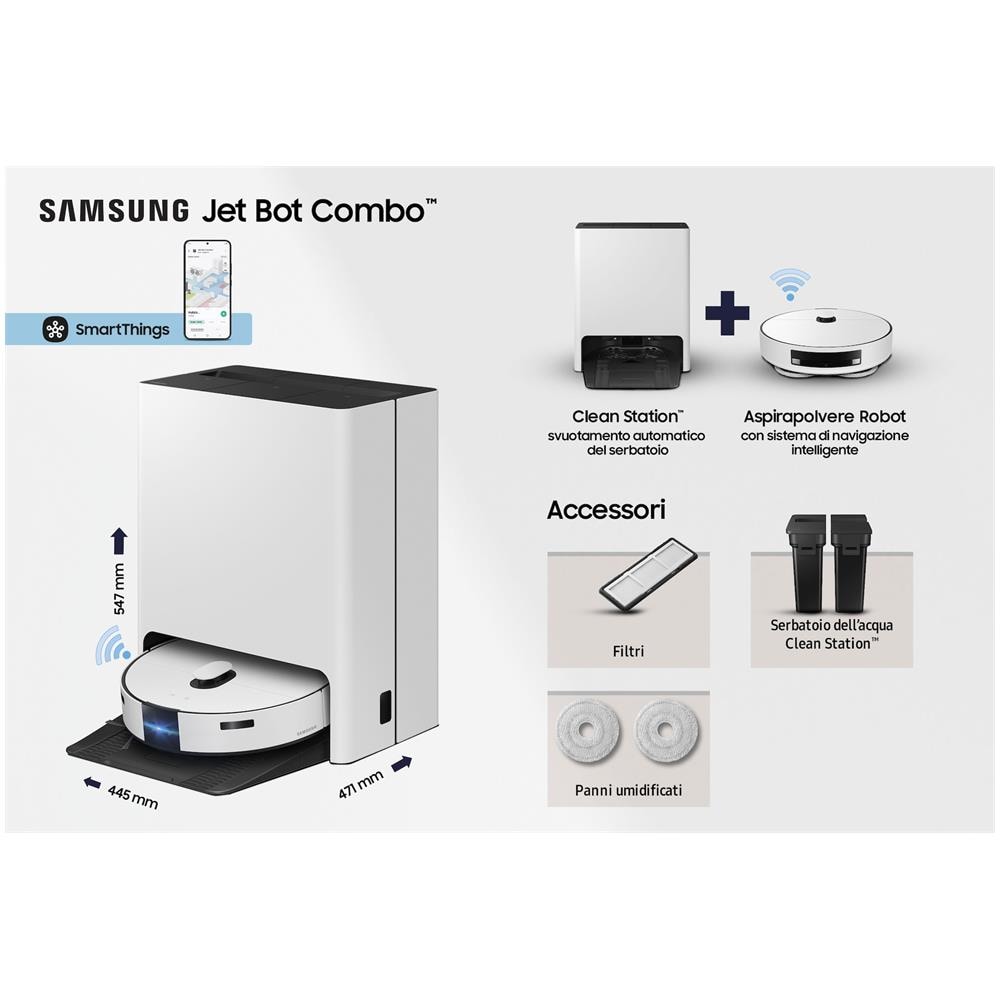 Robot Aspirapolvere VR7MD96514G /WA Jet Bot Combo™ Potenza 1200 W Colore Satin Greige - Foto 2