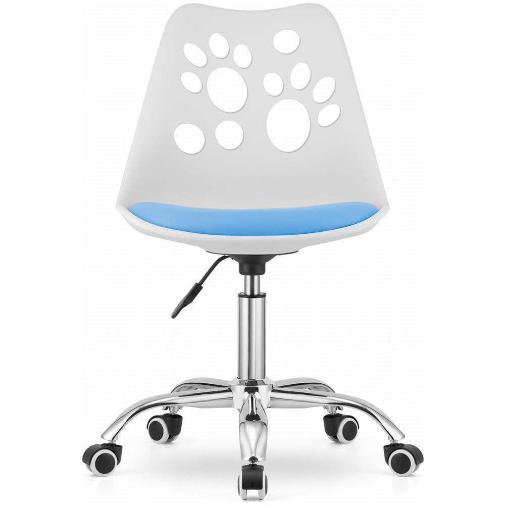Sedia girevole ergonomica Valora PRINT bianca e blu per la casa - Foto 2