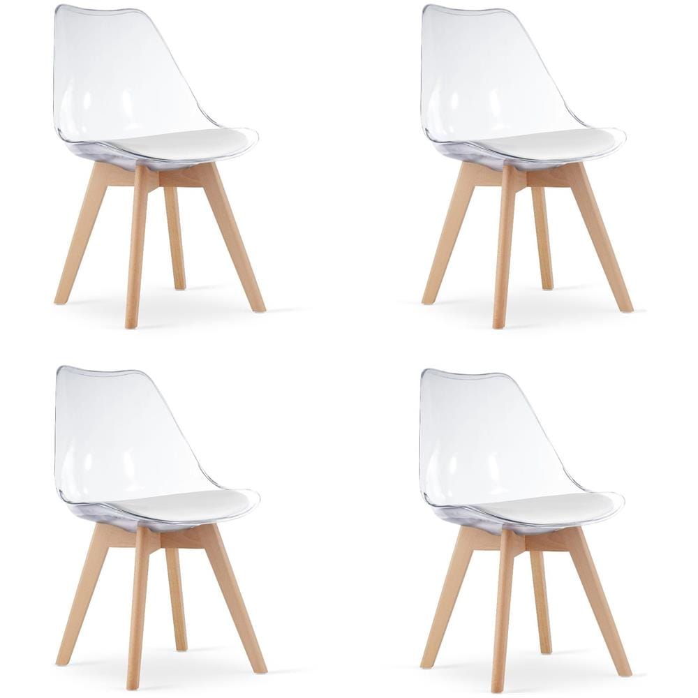 Sedia VALORA RIXK - Trasparente con gambe naturali x 4 - Foto 1