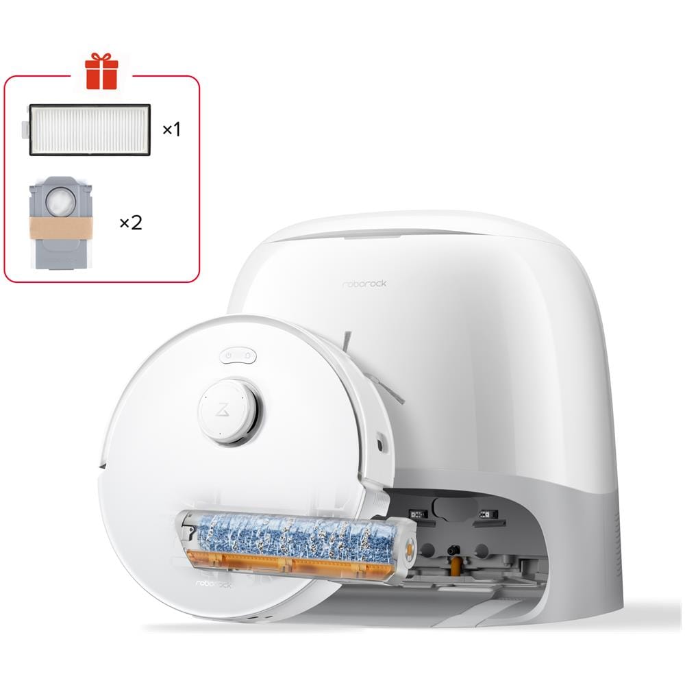 Qrevo Curv 2 FlowX Robot Aspirapolvere e Lavapavimenti, 270mm Autopulizia Rullo, Aspirazione 20.000 Pa, Protezione Rullo per Tappeti Asciutti, Stazione Multifunzionale, Videochiamata, Hello Rocky - Foto 1