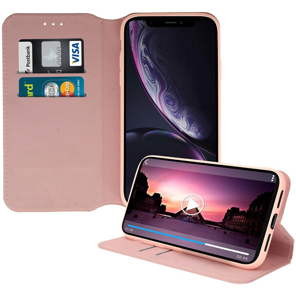Custodia Iphone Xr Custodia A Libro Porta-carte Funzione Supporto - Rosa - Foto 2