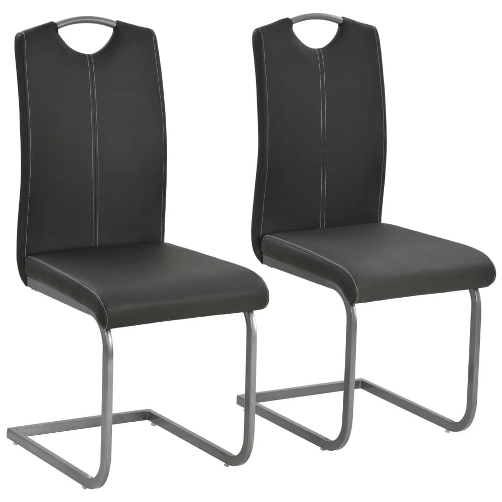 Sedie Da Pranzo 2 Pz Similpelle 43x55x100 Cm Grigio - Foto 1