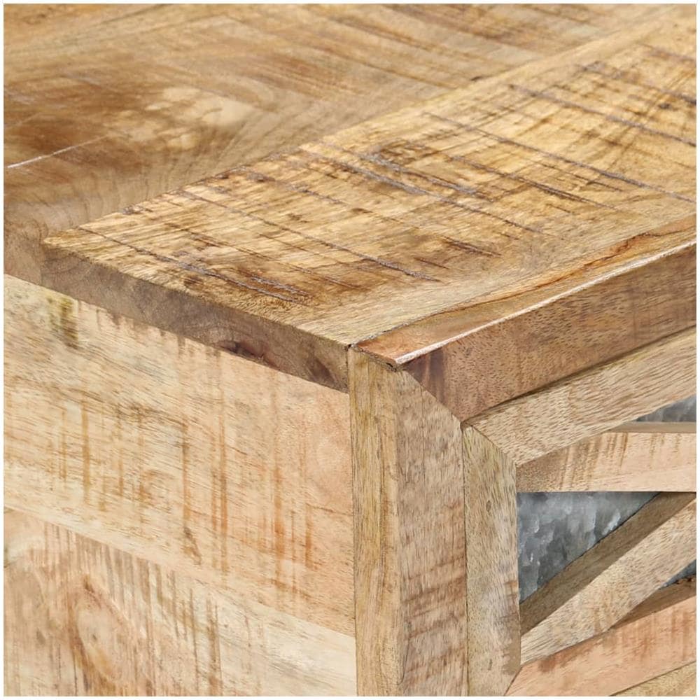 Tavolino Da Caffè 110x50x38 Cm In Legno Massello Di Mango - Foto 2