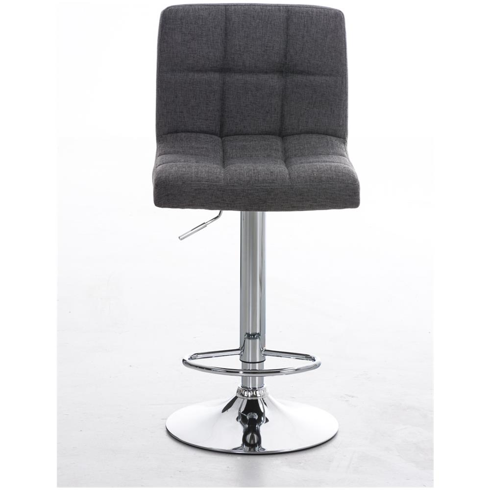 Sgabello Bar PERU con Fodera in Tessuto | Sgabello Alto Girevole a 360° e Regolabile in Altezza 64 - 84 cm | Sgabello con Poggiapiedi | Sgabello Cucina con Schienale Imbottito ed Eleganti Cuciture | Sedia Cucina Moderna grigio chiaro - Foto 2