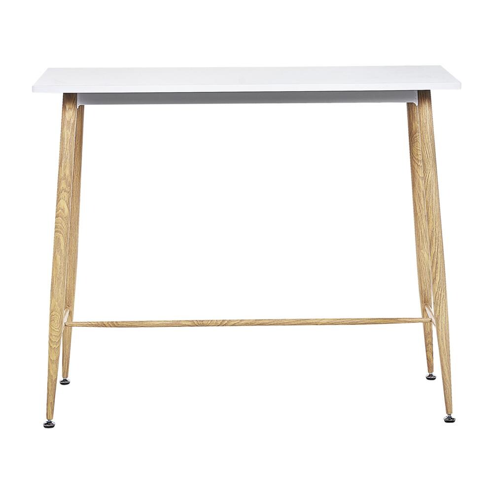 Tavolino Da Pranzo 90 X 50 Cm Bianco E Legno Chiaro Chaves - Foto 2