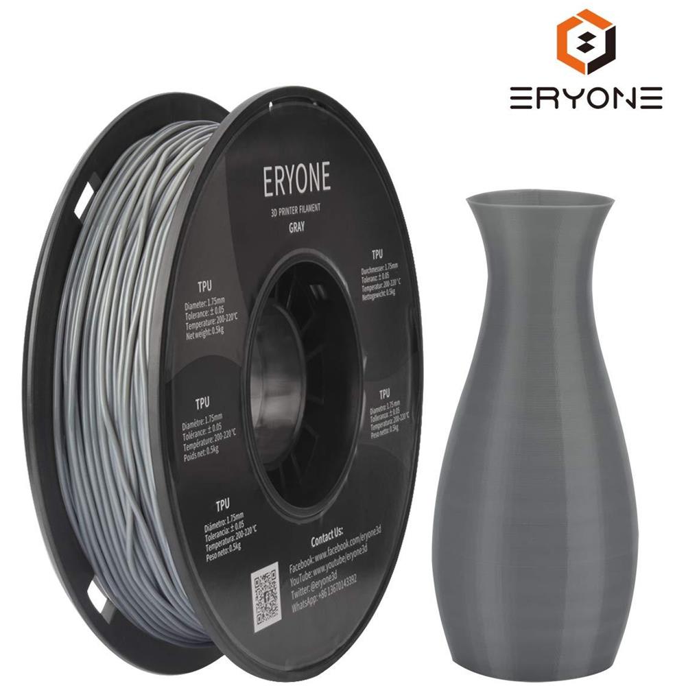 Filament Tpu 175 Millimetri Tpu Filamento 175 Millimetri La Stampa 3d Filamento Tpu Per Stampante 3d 0.5kg 1 Spool Grigio Trasparente - Foto 1