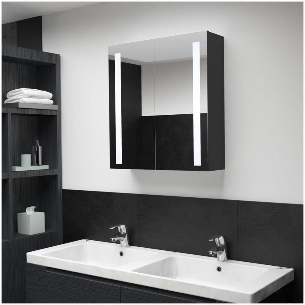 Armadietto Bagno con Specchio e LED 60x14x62 cm - Foto 1