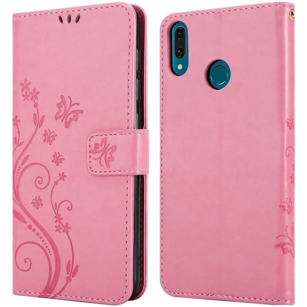 Custodia Compatibile Con Huawei Y9 2019 In Rosa Fiore - Coperchio Protettivo In Design Floreale Con Chiusura Magnetica, Funzione Stand E Slot Per Carte - Foto 8