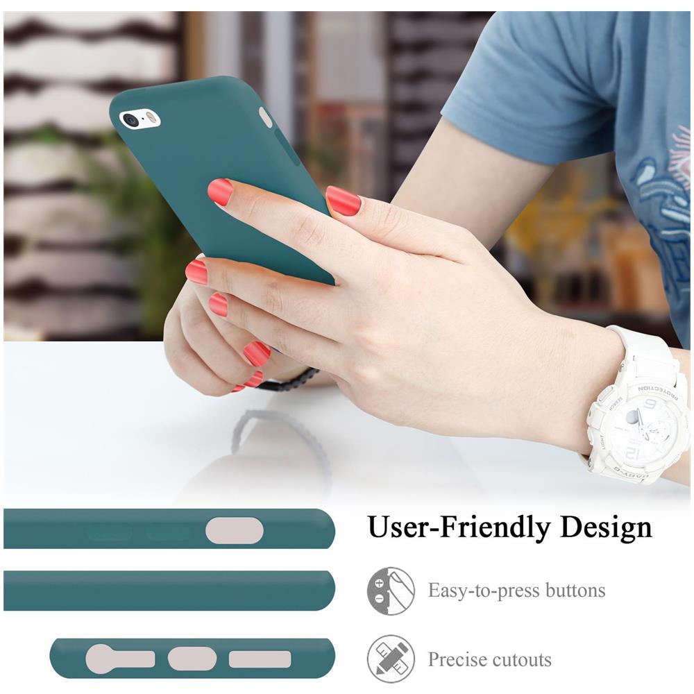 Custodia Compatibile Con Apple Iphone 5 / 5s / Se 2016 In Liquid Verde - Coperchio Protettivo In Silicone Tpu Flessibile - Foto 7