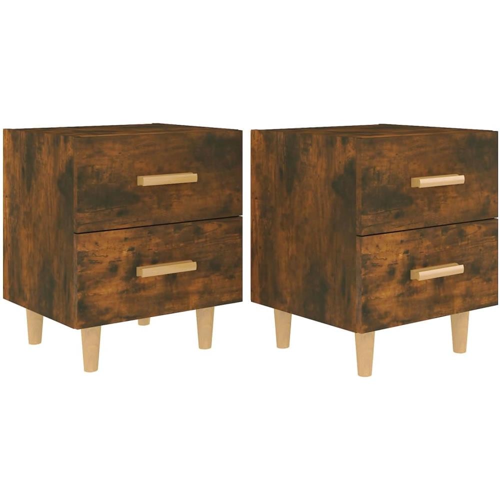 Comodini 2 Pz In Rovere Fumo 40x35x47,5 Cm - Foto 1