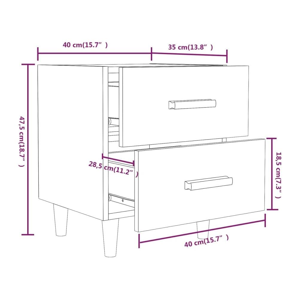 Comodini 2 Pz In Rovere Fumo 40x35x47,5 Cm - Foto 6