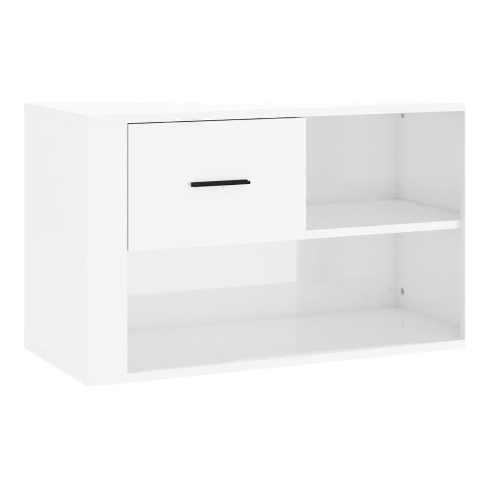 Scarpiera Bianco Lucido 80x35x45 Cm In Legno Multistrato - Foto 2