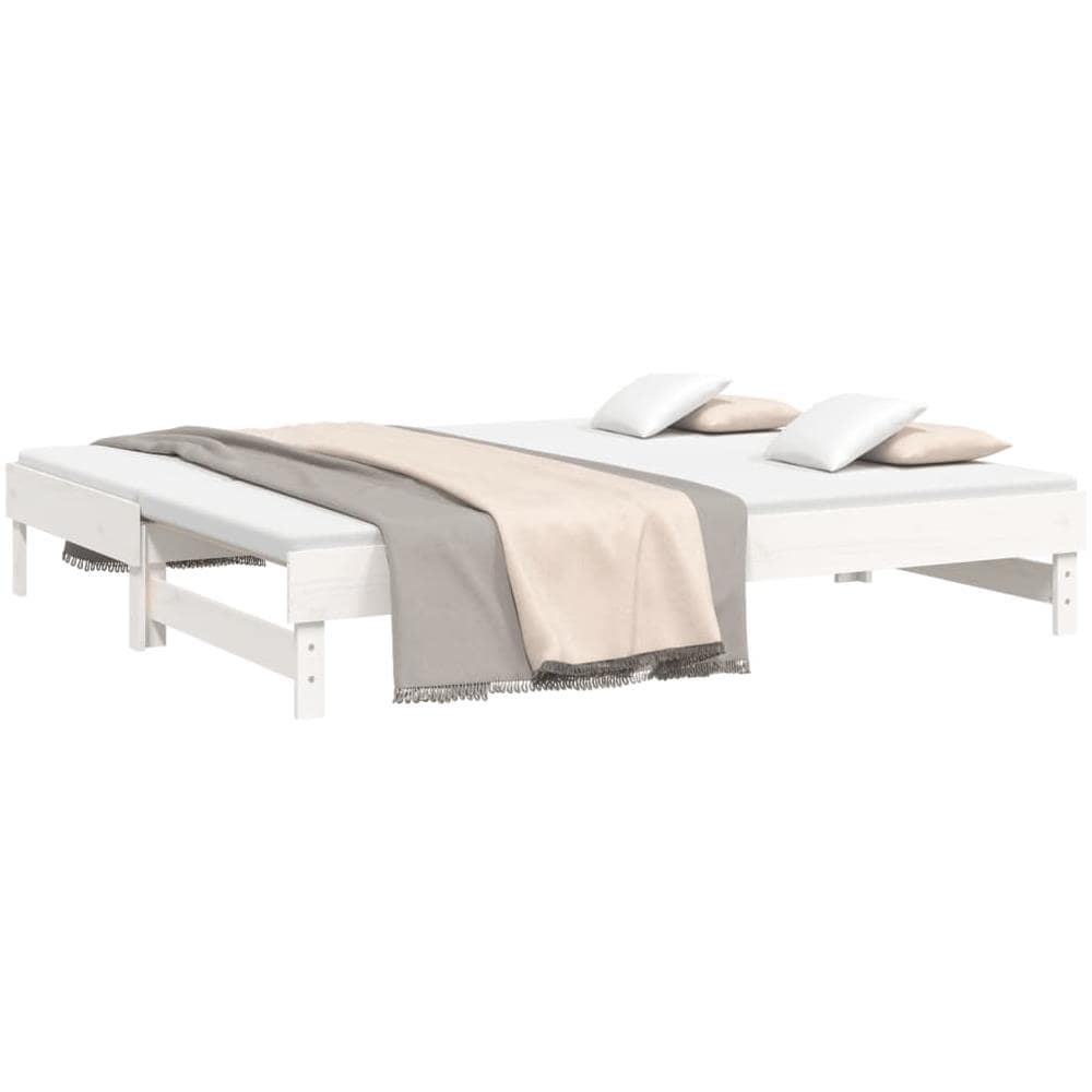 Dormeuse Estraibile Bianca 2x (90x200) Cm Legno Massello Di Pino - Foto 3