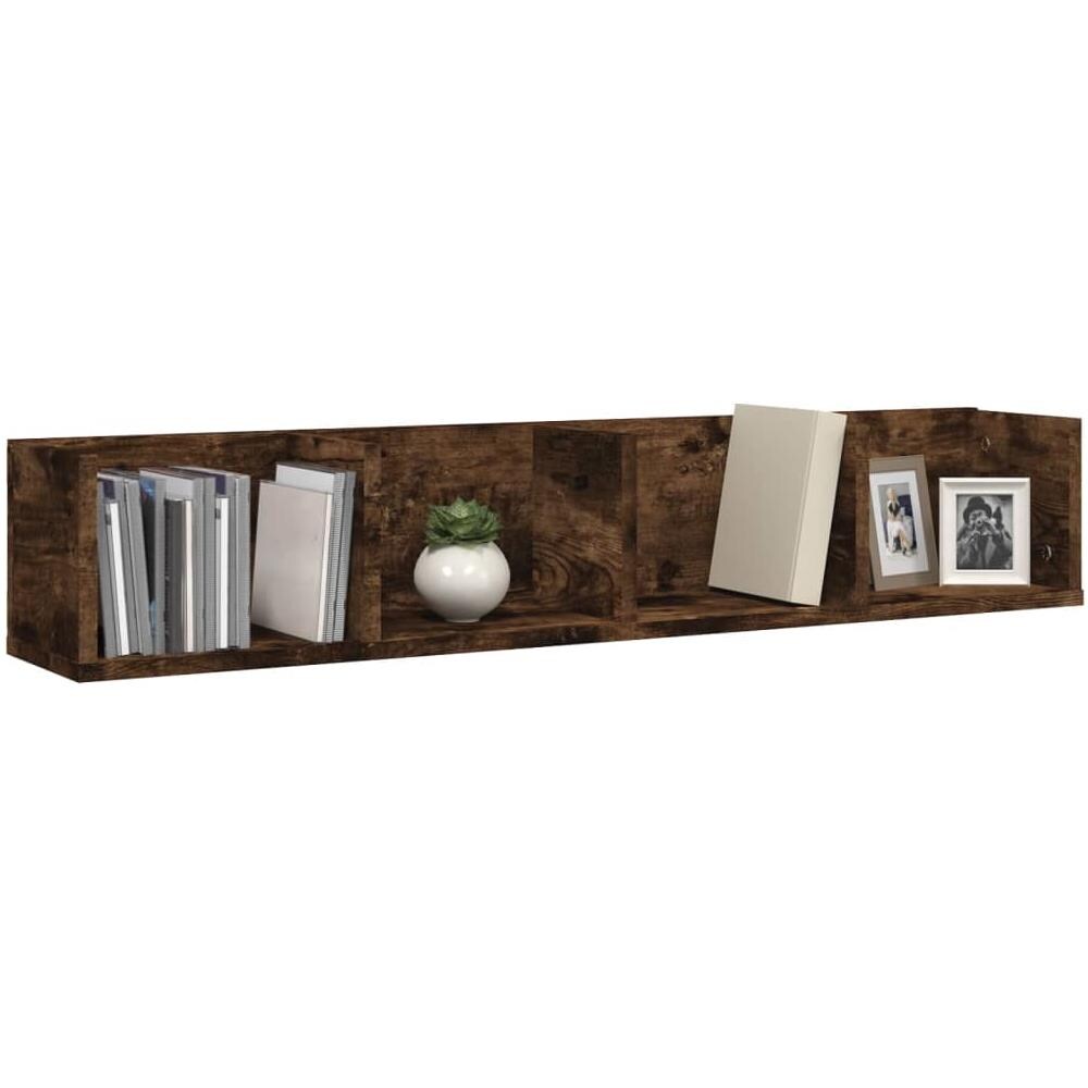 Mensola Muro Porta Pc Rovere Fumo 100x18x18cm Legno Multistrato - Foto 3