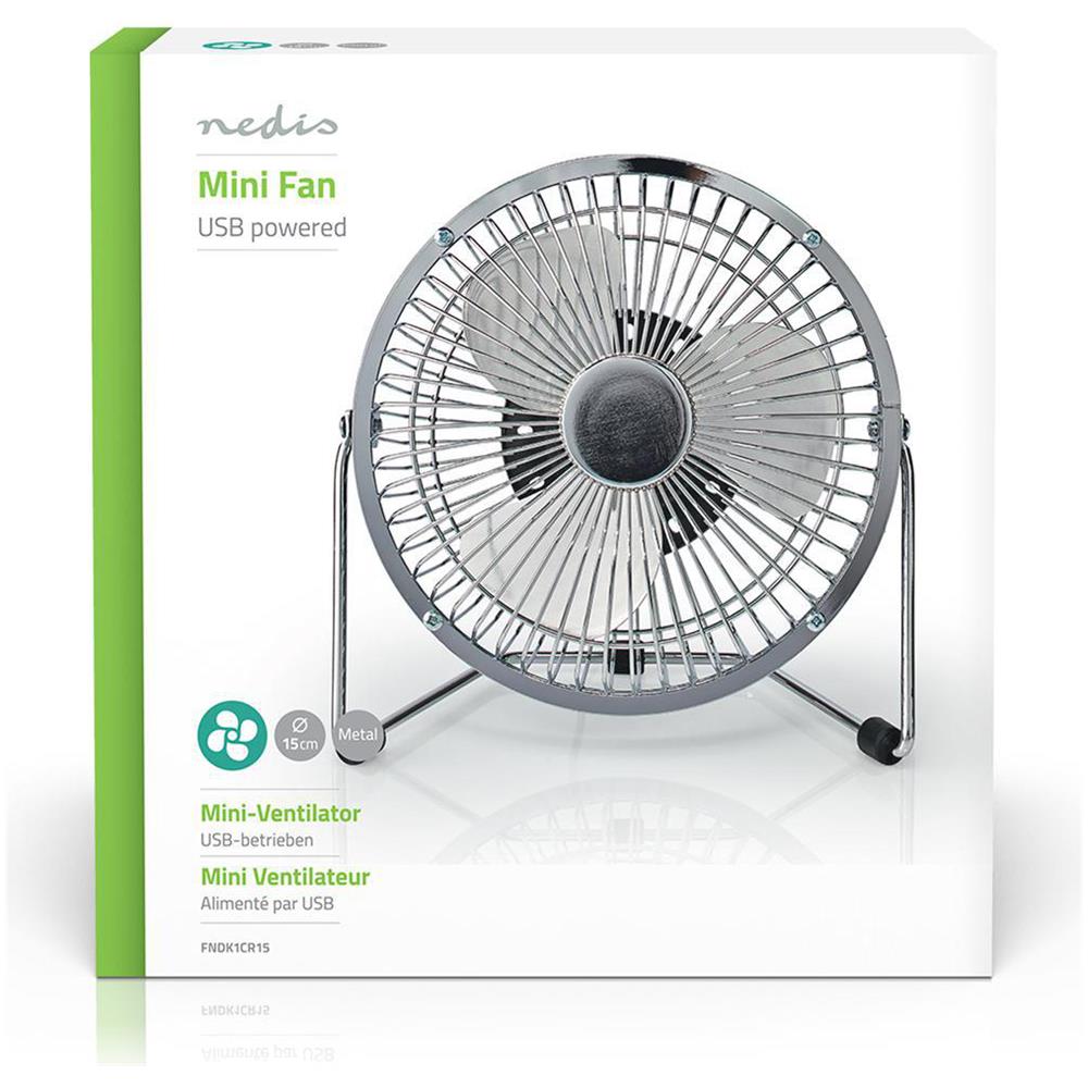 Ventilatore da Tavolo Alimentazione a USB Potenza 3 Watt Diametro 150 mm Colore Cromo - Foto 7