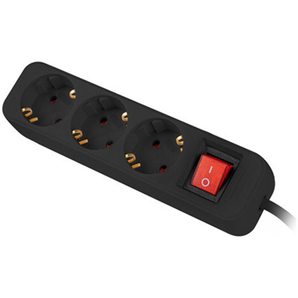 Ciabatta Con 3 Spine Schuko Con Interruttore, Colore Nero 1,5m - Foto 4