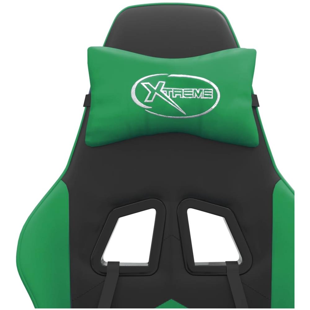 Sedia da Gaming Girevole Nera e Verde in Similpelle - Foto 8