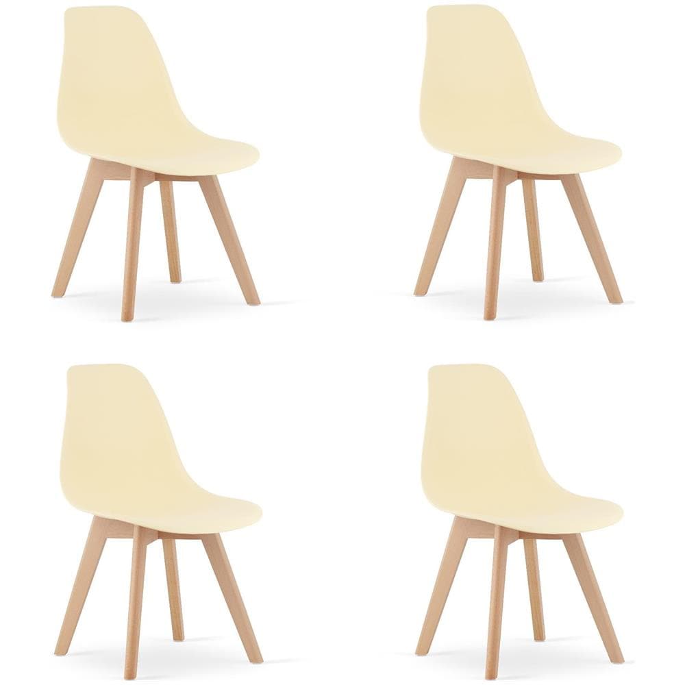Sedia KITO - Sedie ergonomiche da pranzo /ufficio color crema x 4 - Foto 1