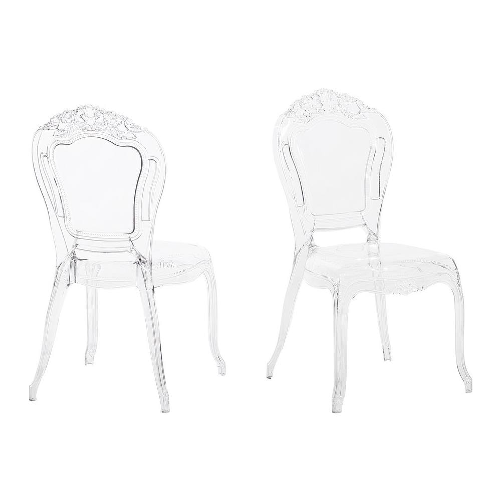 Set Di 2 Sedie Da Pranzo In Plastica Trasparente Vermont - Foto 1