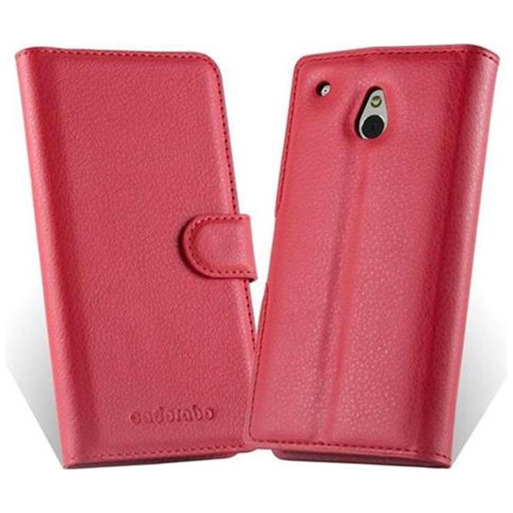Custodia Compatibile Con Htc One M4 Mini In Rosso Carminio - Coperchio Protettiva Con Chiusura Magnetica, Funzione Stand E Tasca Per Le Carte - Foto 5