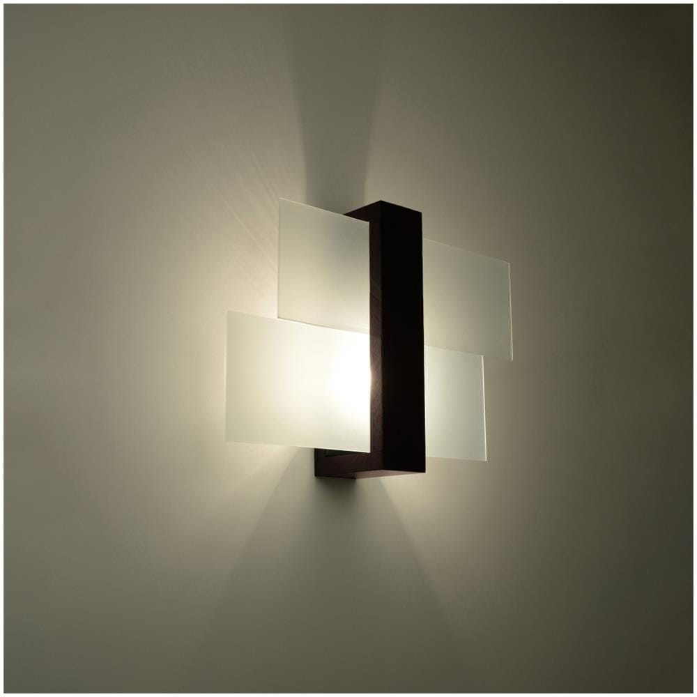 Novità! Applique Wenge Per Salotto E Corridoio - Vetro E Legno - Feniks 1 Sl. 0075 Lampada A Muro Quadrata, Stile Moderno, A Luce Singola Led E-27 *** Lampade - I Prezzi Più Bassi Su Amazon! - Foto 16