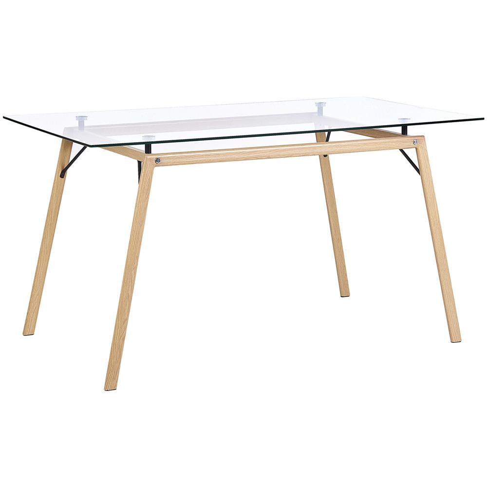 Tavolo Da Pranzo Con Piano In Vetro 140 X 80 Cm Kamina - Foto 1
