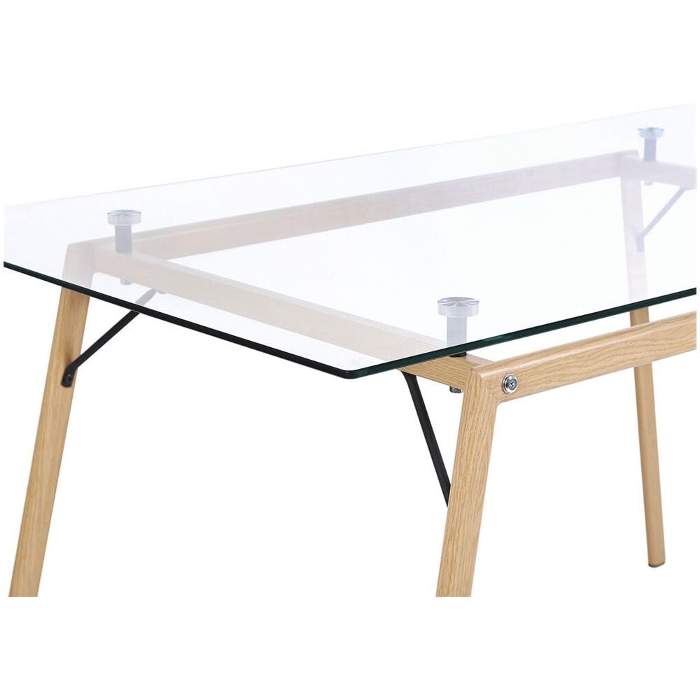 Tavolo Da Pranzo Con Piano In Vetro 140 X 80 Cm Kamina - Foto 2