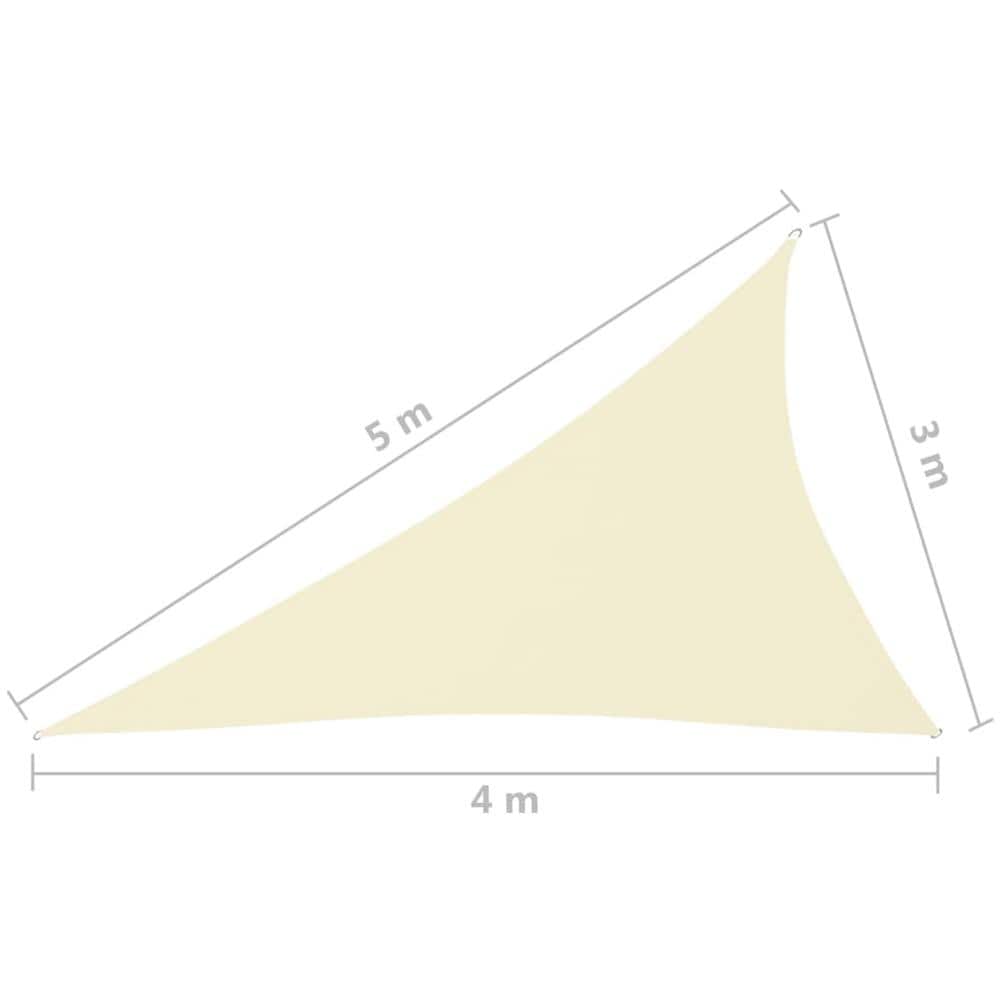 Parasole a Vela Oxford Triangolare 3x4x5 m Crema - Foto 6