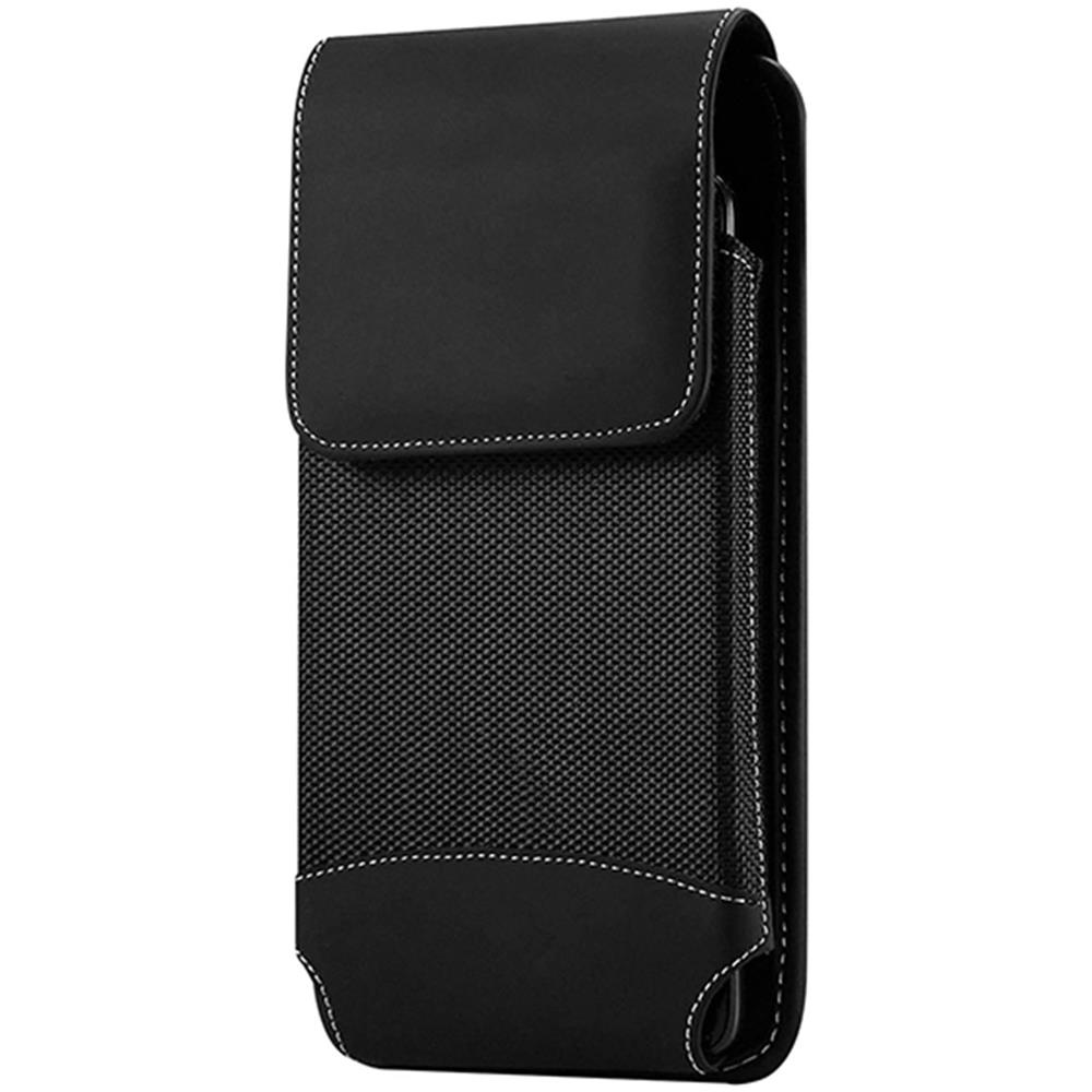 Custodia Da Cintura Verticale Per Smartphone, in Nylon Oxford, Moschettone Nera - Foto 1