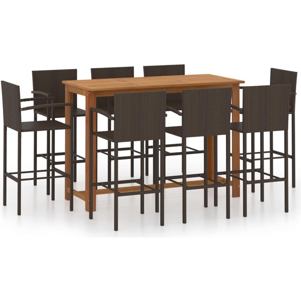 Set Bar da Giardino 9 pz Marrone - Foto 1