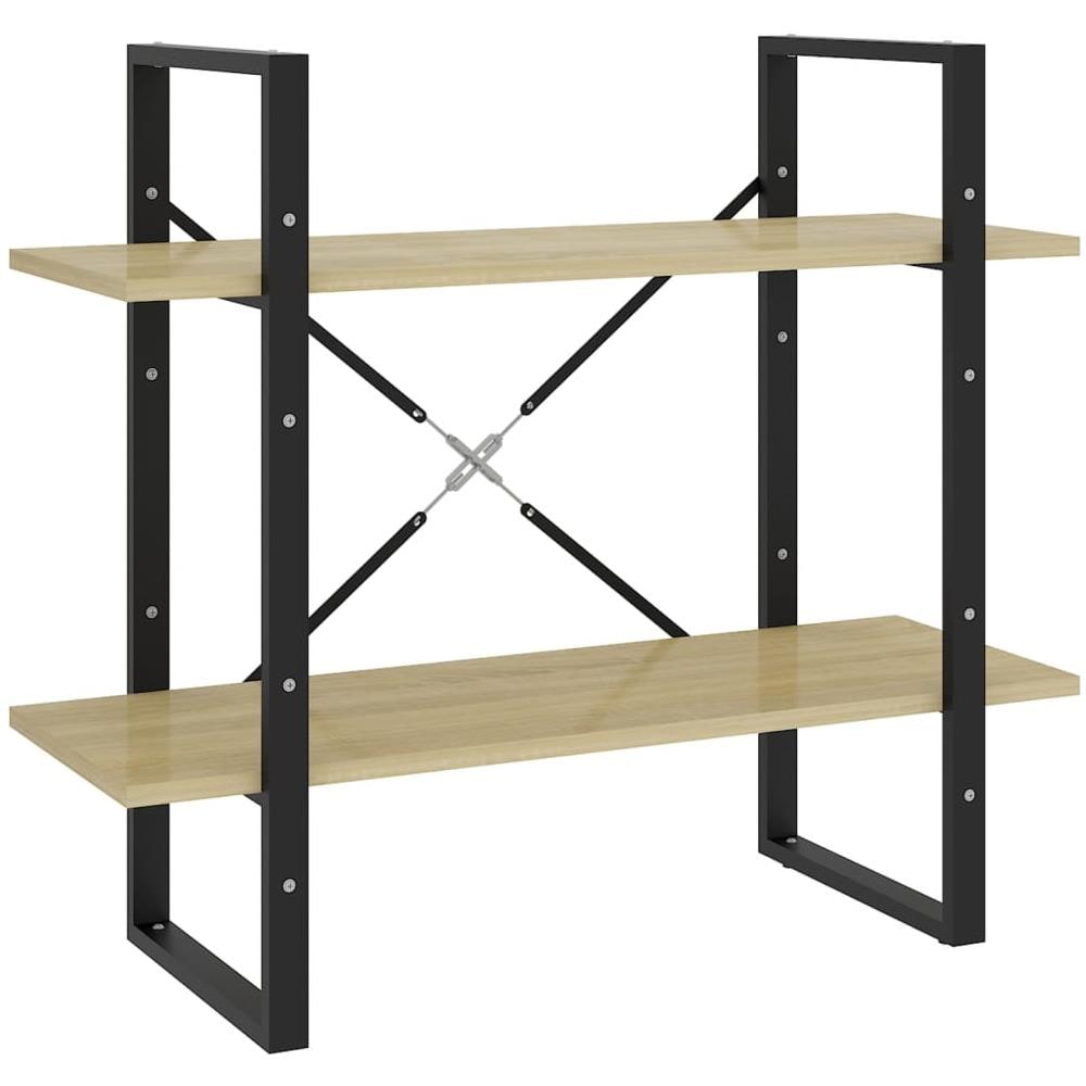 Libreria 2 Ripiani Rovere Sonoma 80x30x70 cm Legno Multistrato - Foto 1