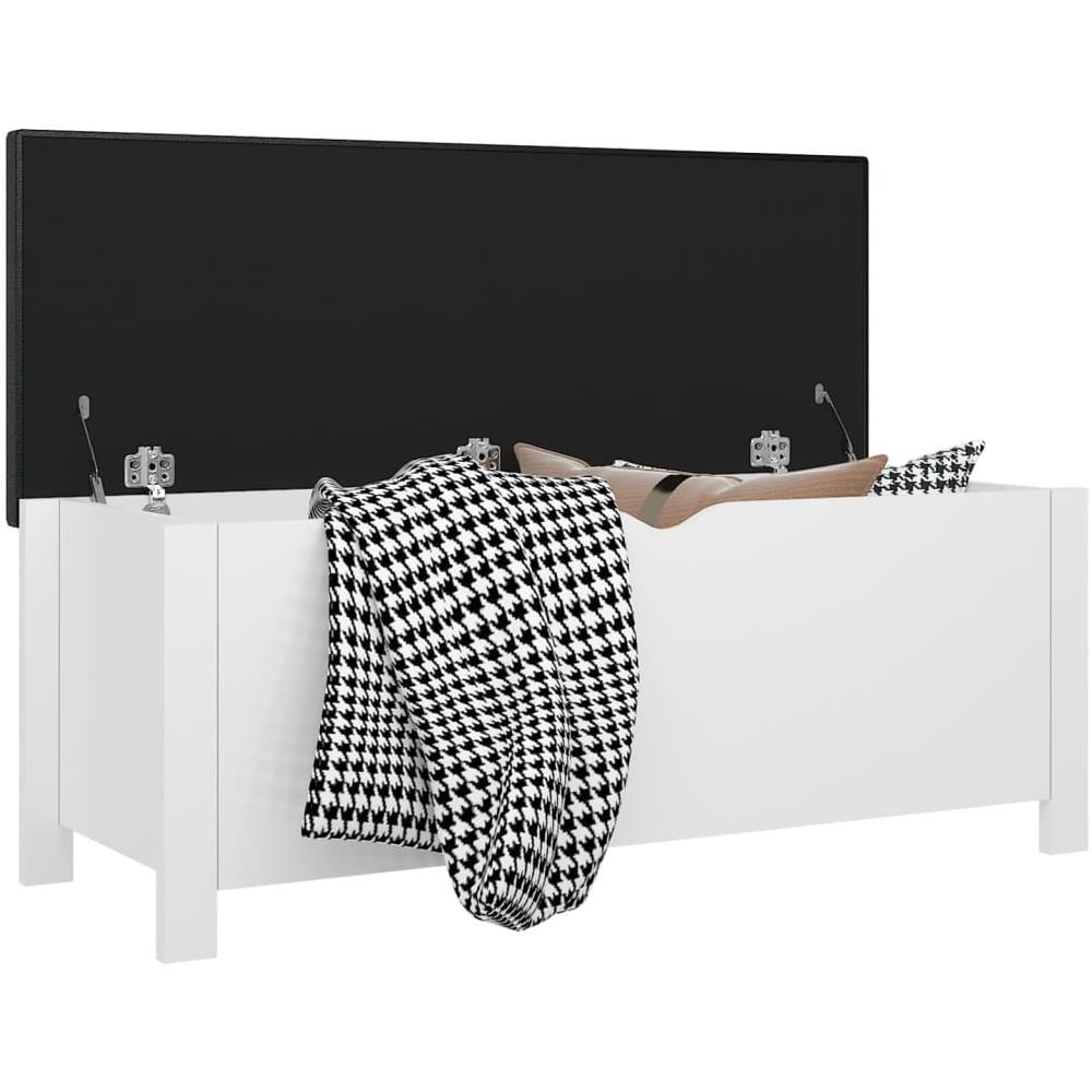 Contenitore con Cuscino Bianco Lucido 105x40x45cm Multistrato - Foto 3