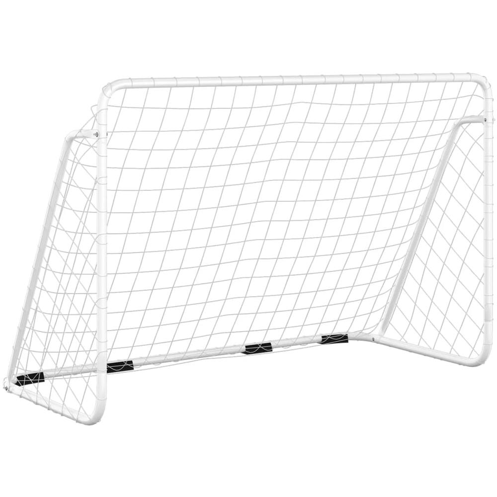 Porta da Calcio con Rete Bianca 180x90x120 cm in Acciaio - Foto 2