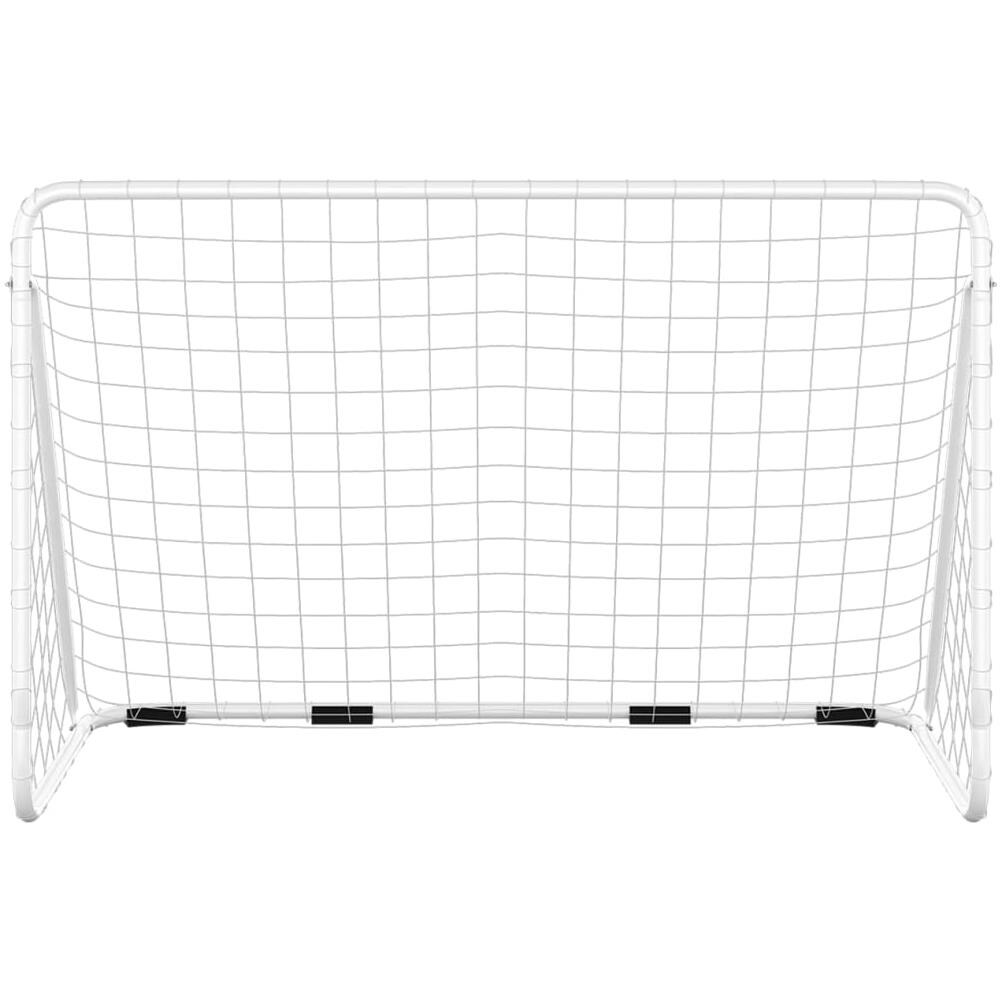 Porta da Calcio con Rete Bianca 180x90x120 cm in Acciaio - Foto 3
