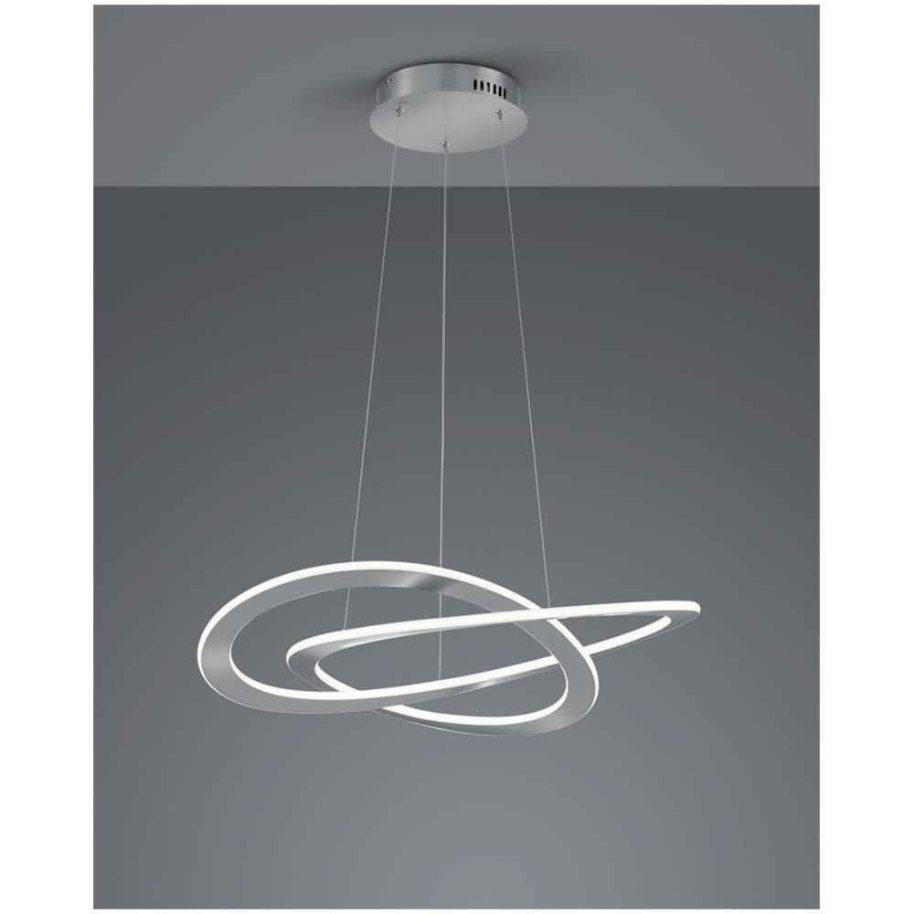 Oakland Sospensione Led Acciaio Satinato Dimmerabile Con Interruttore A Parete D. 70cm - Foto 1