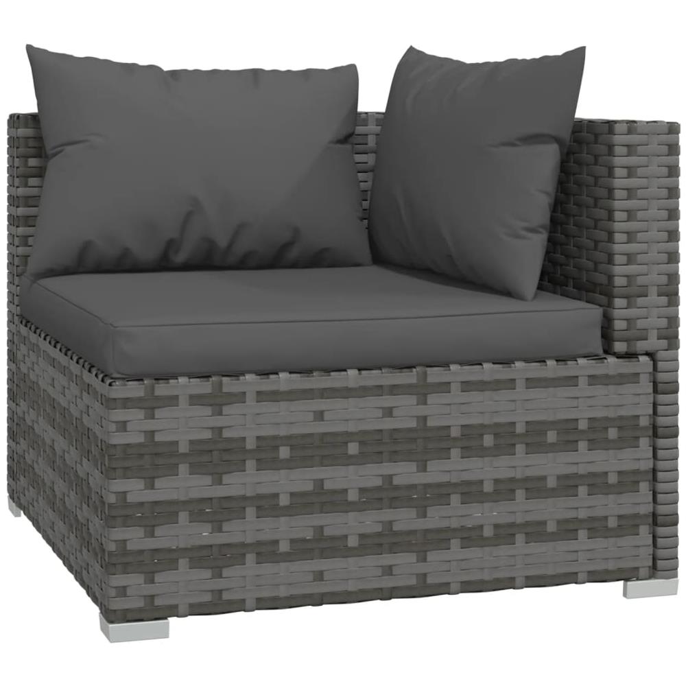 Set Divani Da Giardino 8 Pz Con Cuscini In Polyrattan Grigio - Foto 9