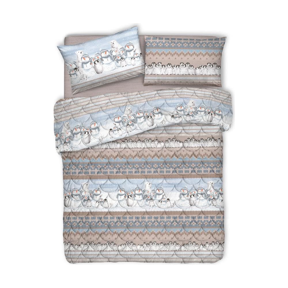 Trapunta Piumone Invernale Linea Pensieri Delicati Disegno Inverno Polare Singolo Beige - Foto 1