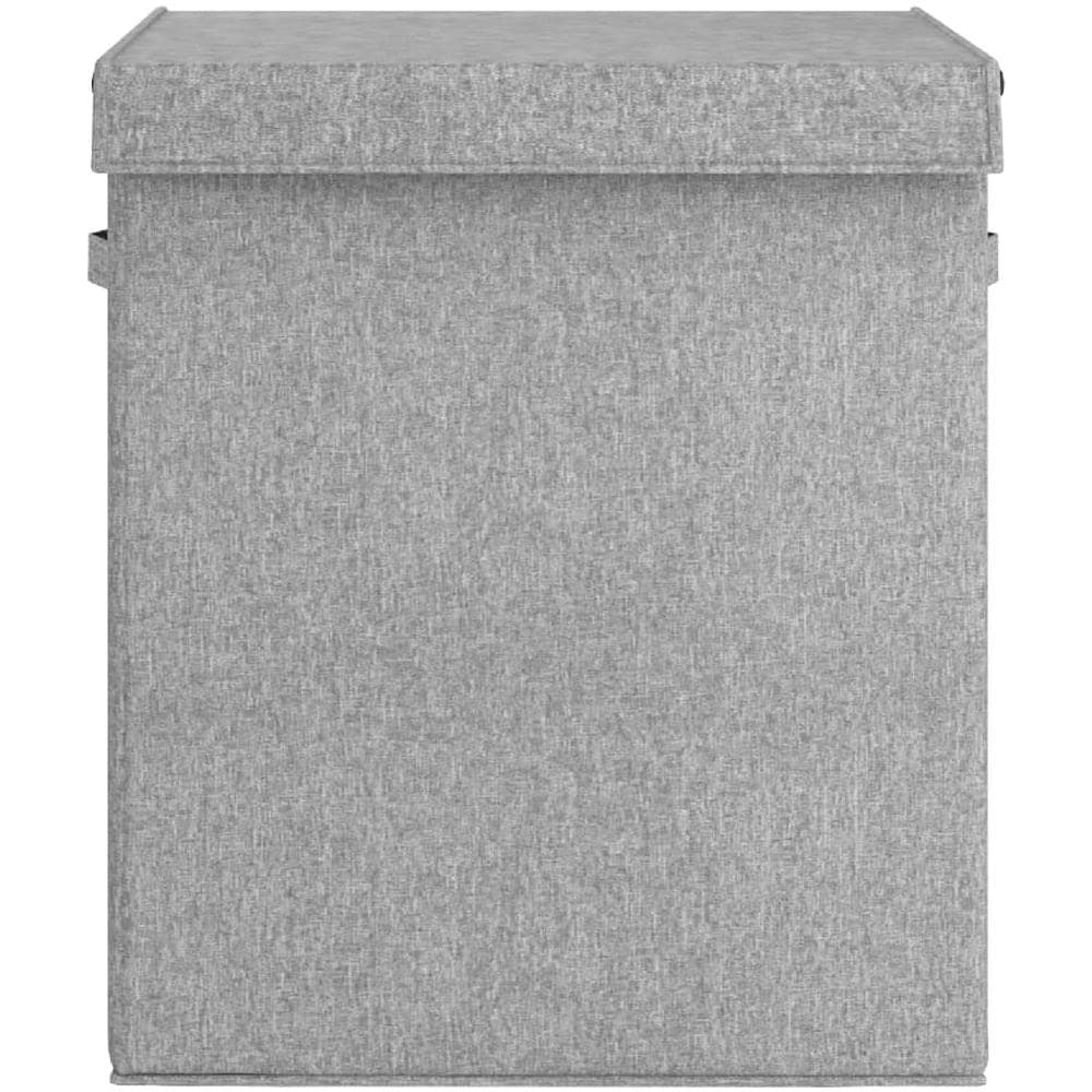 Cesto Biancheria Pieghevole Grigio 51x34,5x59 Cm Lino Finto - Foto 3