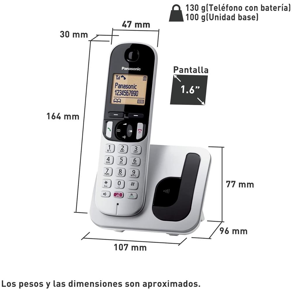 Telefono Cordless  DEC/GAP KX-TGC250SPS con ID Chiamate Colore Silver - Foto 4