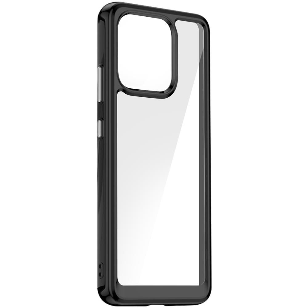 Cover Antiurto Xiaomi Redmi 12c Retro Rigido Blocco Fotocamera Rialzato Nero - Foto 2