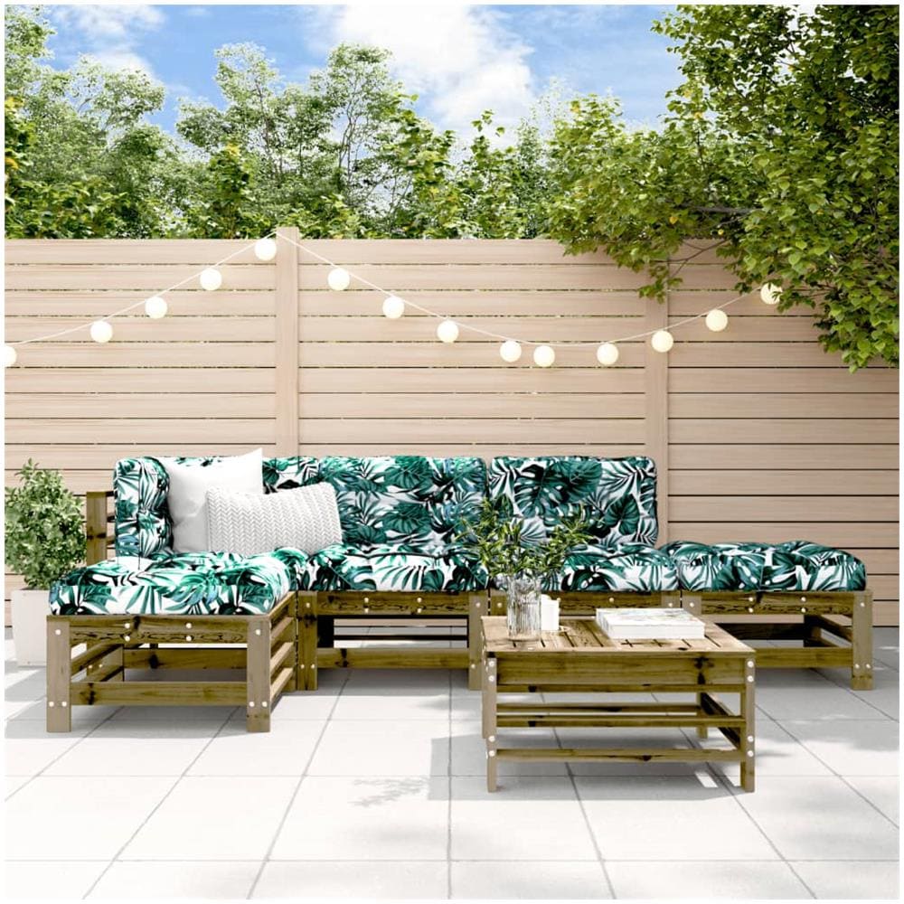 Set Divani da Giardino 6pz con Cuscini Legno Impregnato di Pino - Foto 1