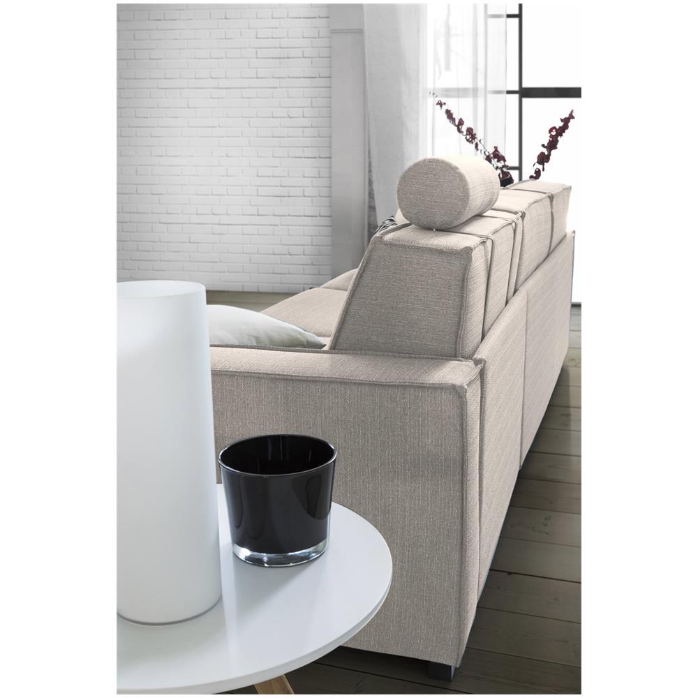 Divano Fisso Maia, Divano Ad Angolo, 100% Made In Italy, Sofà Soggiorno Con, Penisola Contenitore Destra, Con Braccioli Slim, Cm 260x95h90, Tortora - Foto 4