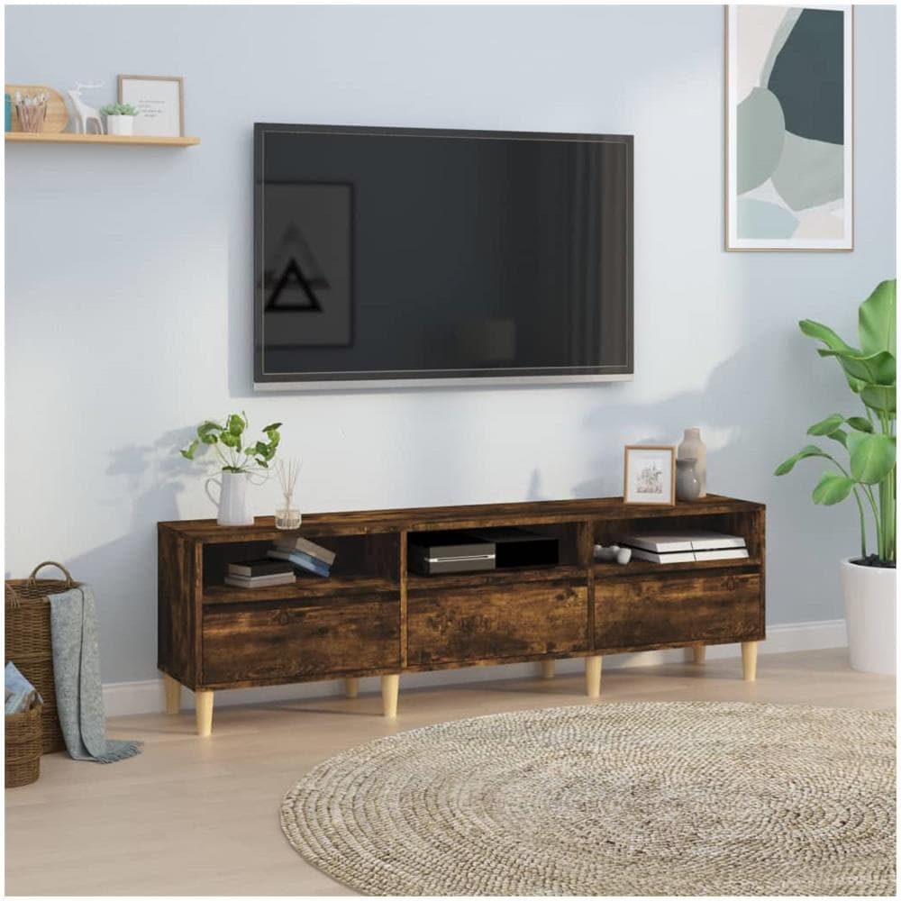 Mobile Porta Tv Rovere Fumo 150x30x44,5 Cm In Legno Multistrato - Foto 1