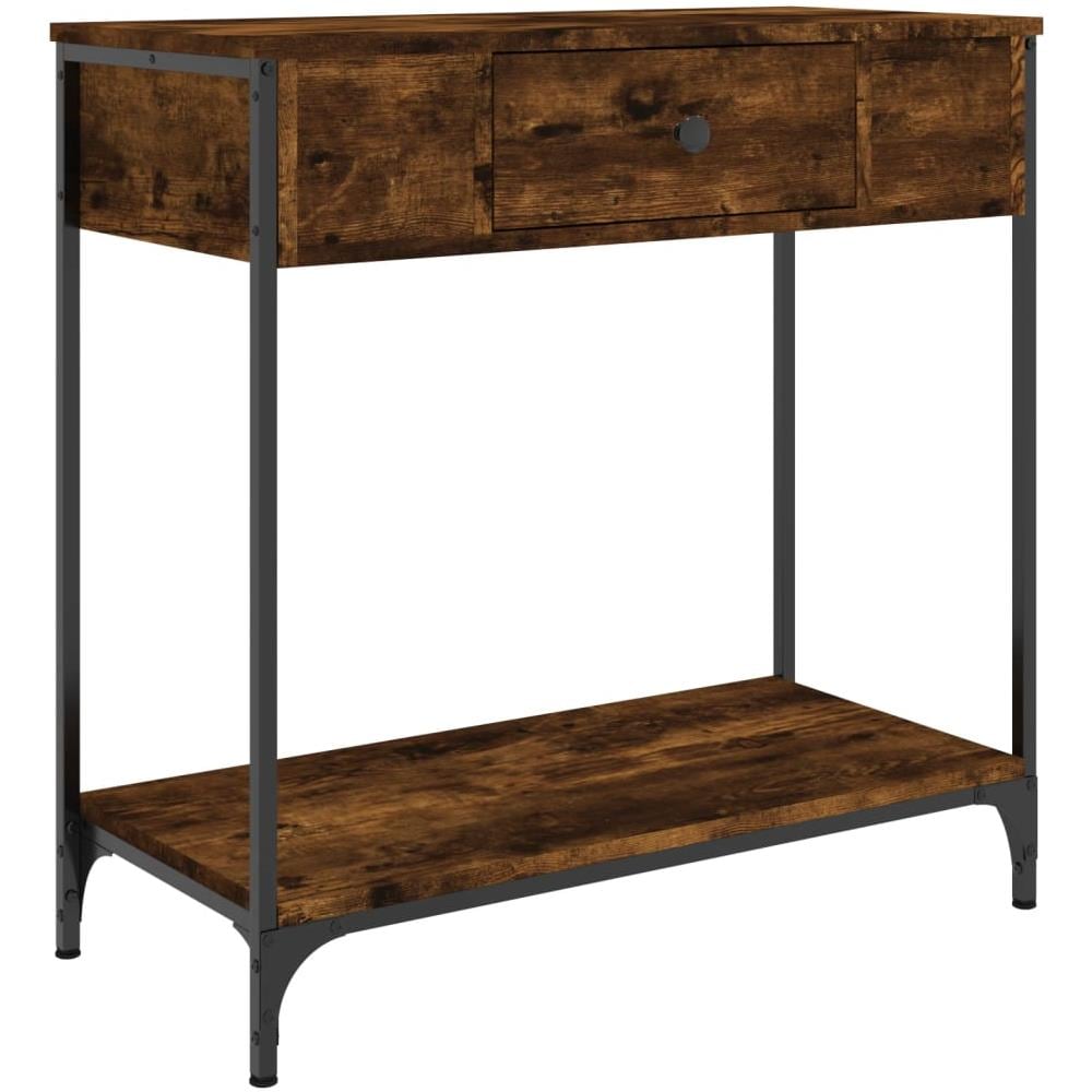 Tavolino Consolle Rovere Fumo 75x34,5x75cm Legno Multistrato - Foto 2