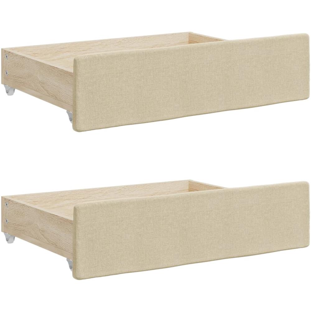 Divano Letto Estraibile Con Cassetti Crema 90x200 Cm In Tessuto - Foto 8