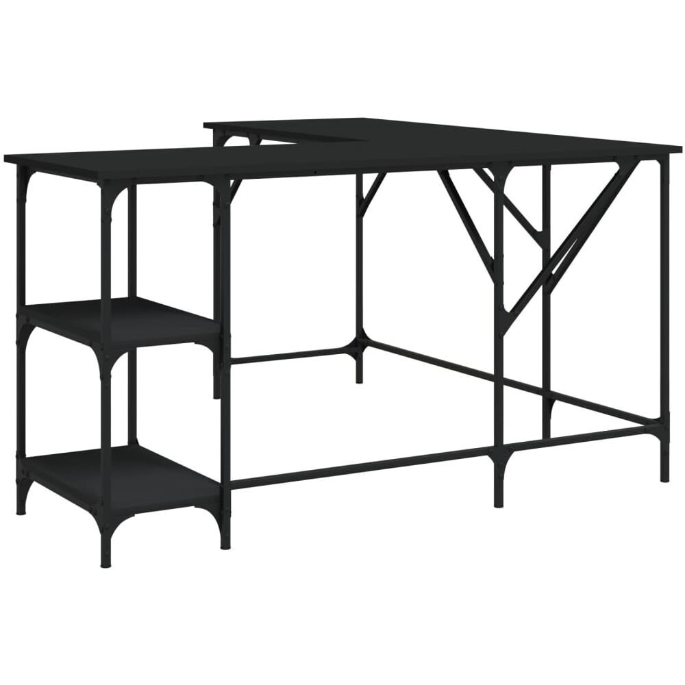 Scrivania Nera 139x139x75 Cm In Legno Multistrato - Foto 2